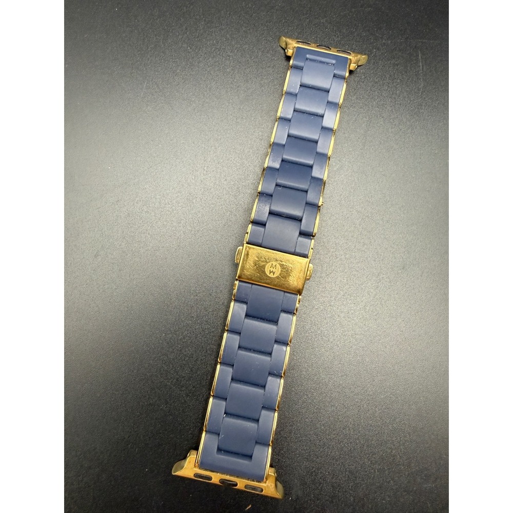 Michele Navy Silicone Gold Stainless Steel Apple Watch Band 38/40/41 MS20AS0004